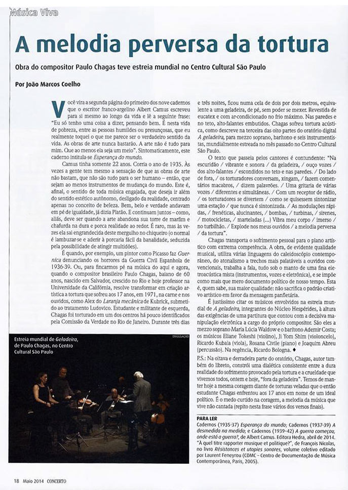 A Geladeira -  Revista Concerto, 2014